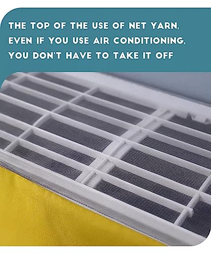 Image of Premium Split AC Cover for 1.5 Ton AC | Indoor Dust Protection Cover | Designer Washable AC Cover | Protective Fabric Cover for Home & Office (100 X 30 X 20 cm ) (Blue) (Random Design)