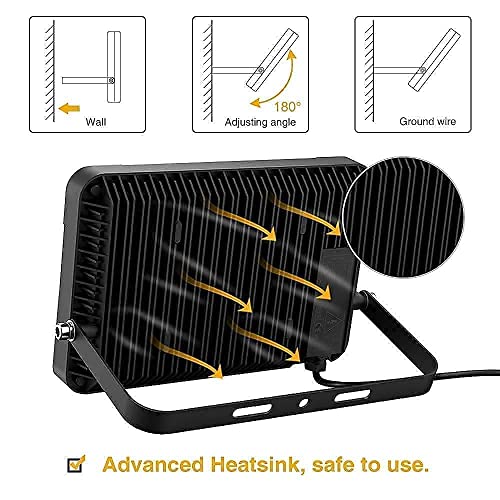 4 Pack 50W Led Flood Light, 5500Lm Super Bright Security Light, Ip66 Waterproof Outdoor Floodlight, 5000K Daylight White Led Exterior Light Fixture For Basketball Court, Yard, Patio, Garden #TOP7