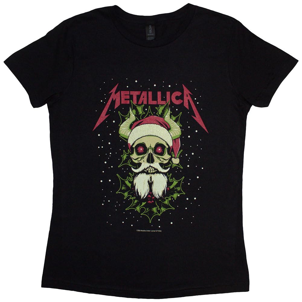 Rock Off officially licensed products Metallica Santa Horns Skinny Fit T Shirt M Black