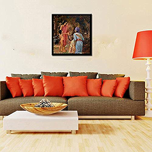 Image of Tallenge Shakuntala - by Raja Ravi Varma - Medium Canvas - Framed (19 x 24 inches)