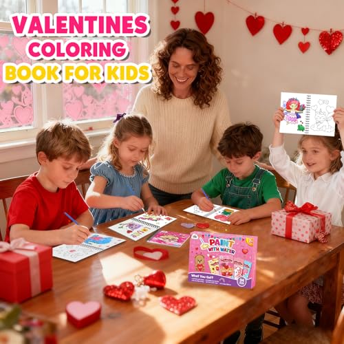 Image of ZMLM 24 Pack Valentines Coloring Books - Birthday Party Favors for Kids 4-8