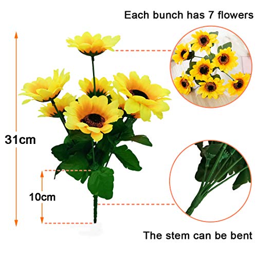 HOTLIKE Fiori Artificiali, 3 Pezzi Piante