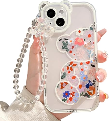 Coque iPhone 13 Pro Max ours mignon à perles pour sublimer vos tenues quotidiennes