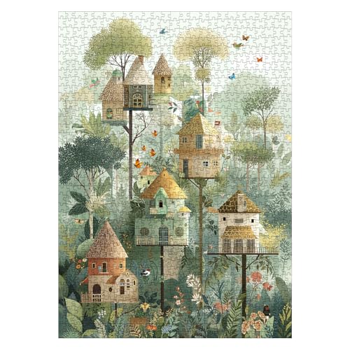 Puzzle Fantasy Treehouse para Adultos 1000 Piezas, Rompecabezas de Madera con Tema Floral y Plantas miniatura 2
