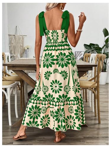 COZYEASE Women's Tie Shoulder Floral Boho Maxi Dress Sleeveless Smocked Vacation Summer Dress2