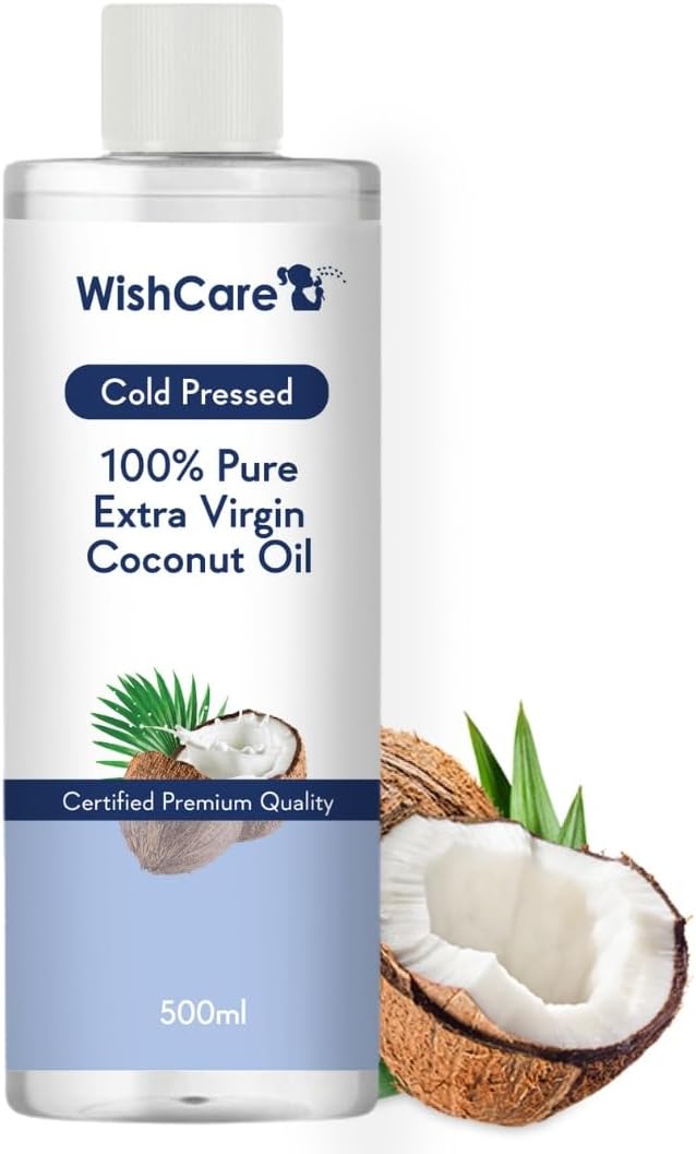 WishCare Premium Cold Pressed Extra-Virgin Coconut Oil - Made With Coconut Milk, 500 ml