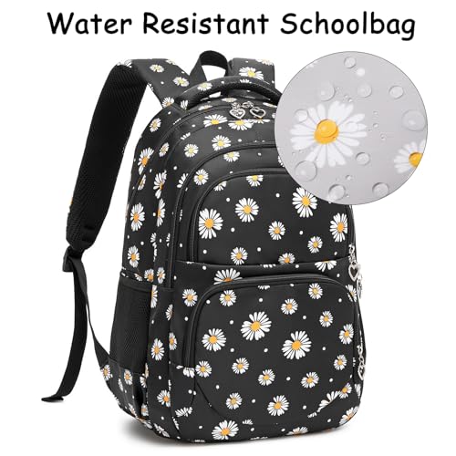Sugaroom 3Pcs Daisy Printed Backpack with Lunch Box Kids Backpack for Girls Elementary Primary School Bag Bookbags for Teen Girls4