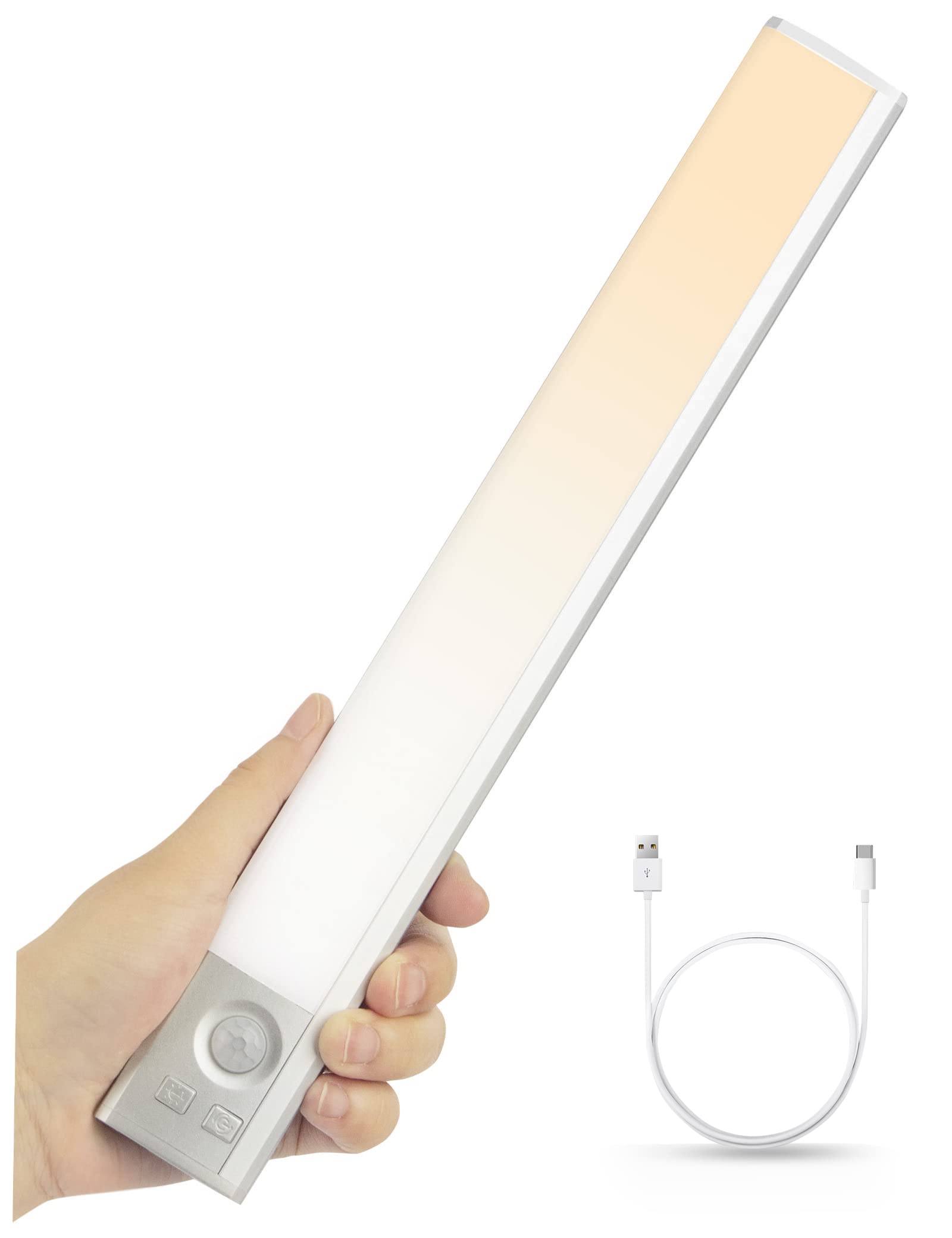 TDZDDYS 3 Color Motion Sensor Light, TDZDDYS LED Cabinet Light Battery Operated Dimmable USB Rechargeable Magnetic Night Light for Closet Kitchen Cupboard Stair Hallway Pantry