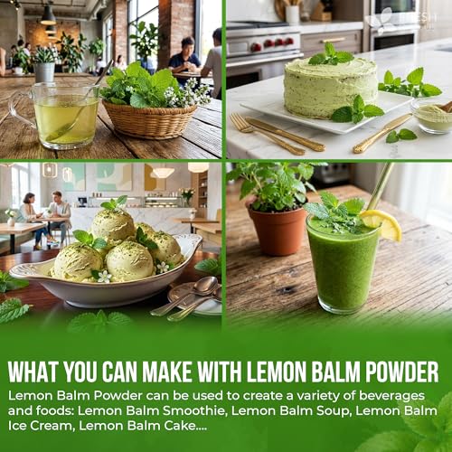 Image of FreshDrinkUS, Premium 8 oz Lemon Balm Powder, 100% Natural & Pure, Herbal Tea, Daily Infusion Botanical, No Sugar, No Caffeine, No Gluten, Vegan.