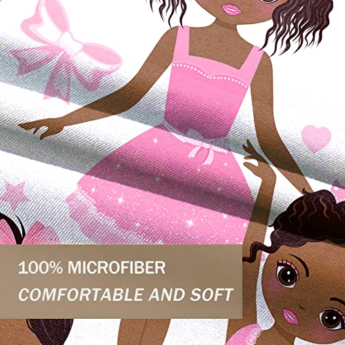Sibaishe African American Bedding Set Full For Gilrs Kids,2 Piece Cute Ballet Princess Dancer Duvet Cover,Girls Comforter Cover Set Including（1Duvet Cover+1 Pillowcase #TOP3