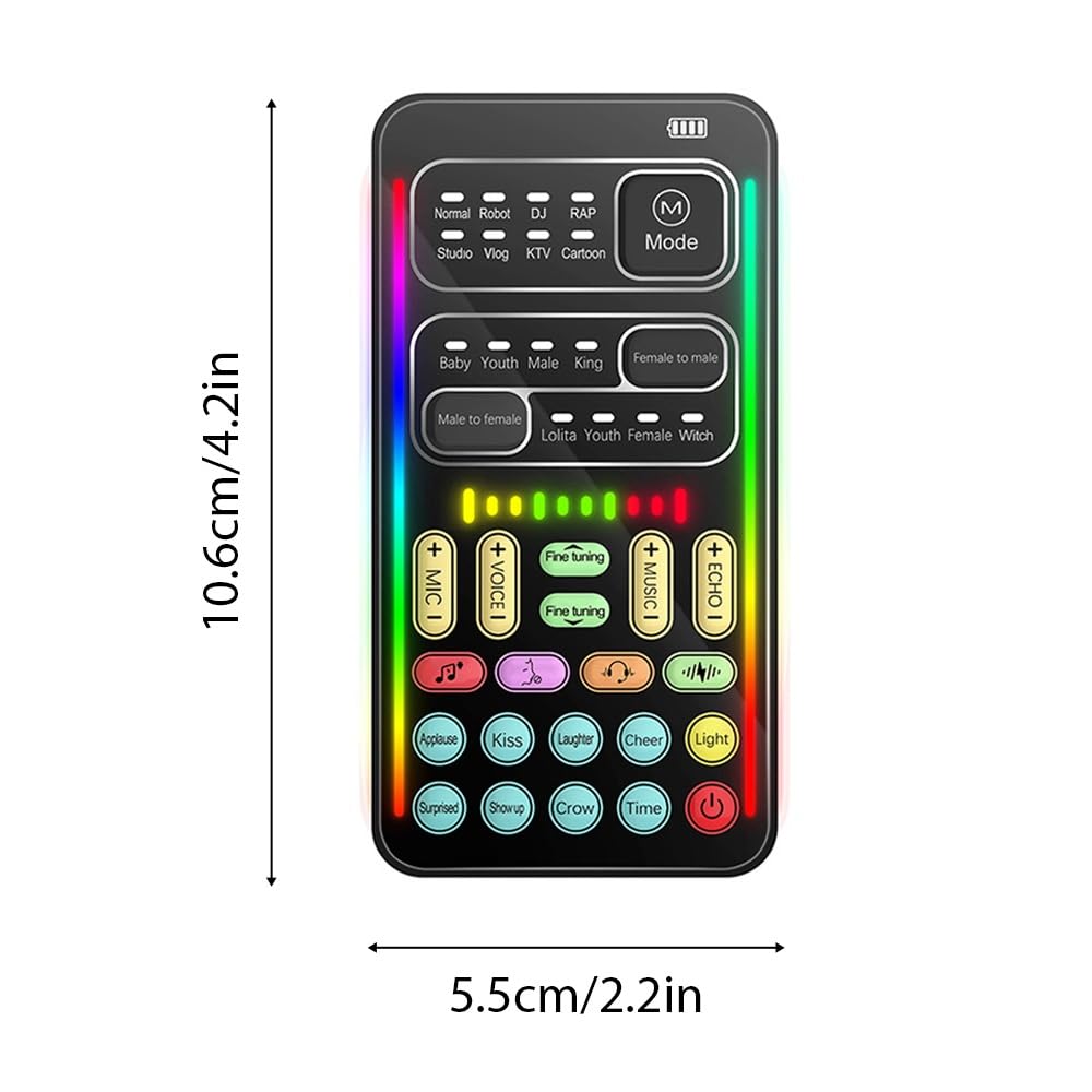 I9 Cambia voce Mini Schede audio live compatibili con Bluetooth a effetti multipli Portatile ultrasottile