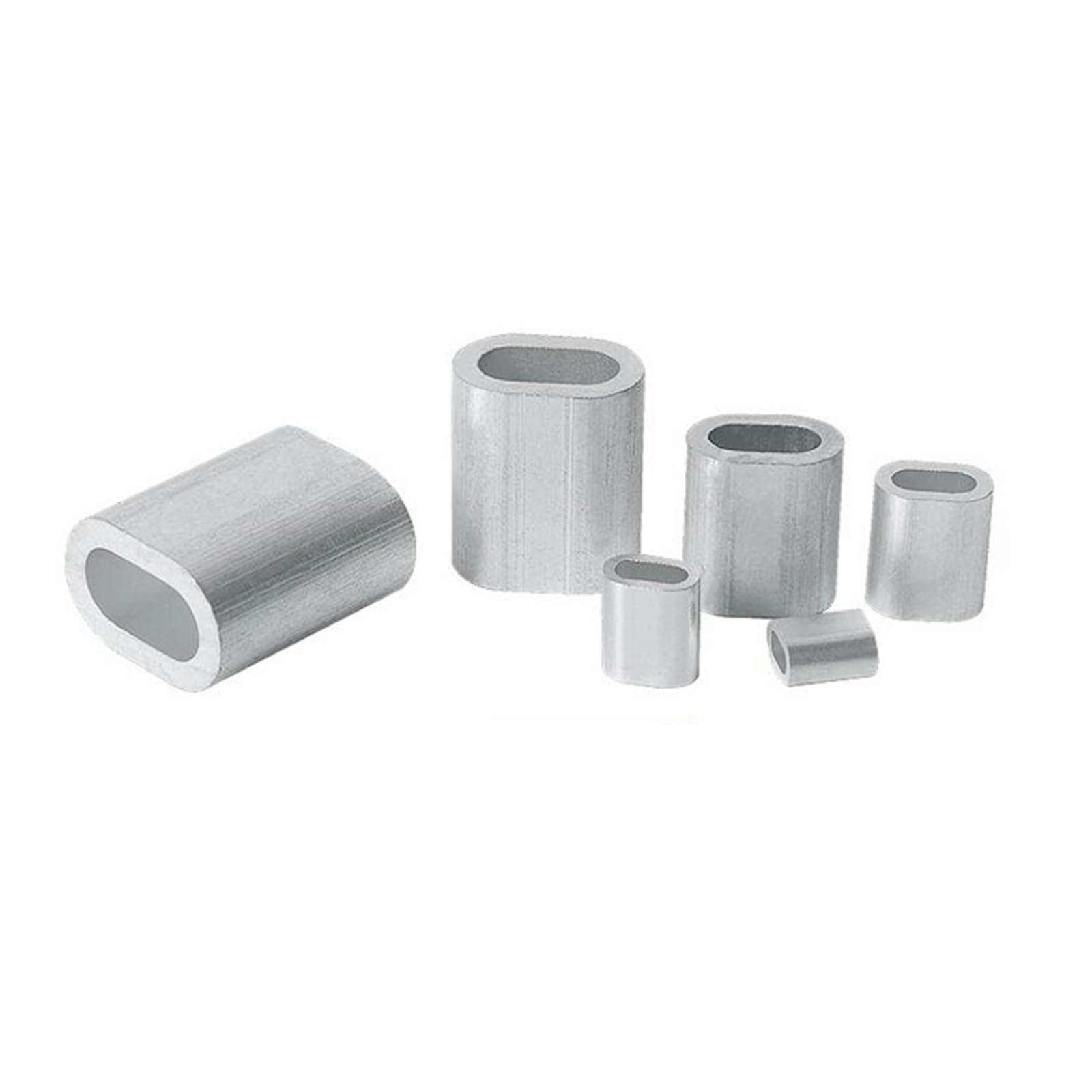 Clip con manicotto a crimpare in alluminio, Terminali a crimpare for cavi a foro singolo in alluminio, argento M0,5-M5(M5)