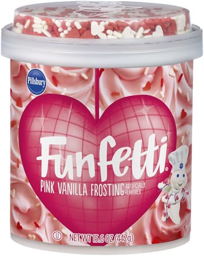 Funfetti Valentine, Pink Vanilla Frosting with Sprinkles, 15.6 oz