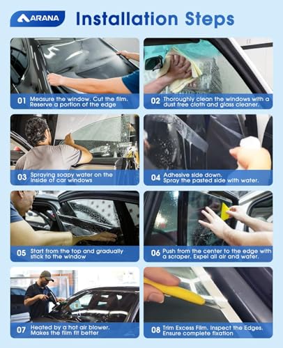 Image of ARANA 70% VLT 20 inch x 10FT Ceramic Car Window Tint Film Roll, Heat Resistant & 99% UV Blocking Privacy Protection