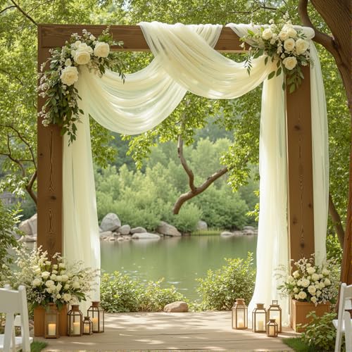 Tela translúcida para arco de boda 2 paneles 28"x19ft miniatura 1
