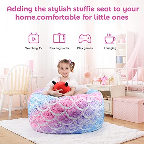 Kaboer Bean Bag Cover For Kids,200L Stuffed Animal Storage Bean Bag Chair Cover |Stuffable Zipper Beanbag For Organizing Children Soft Plush Toys (32X29Inch) #TOP6