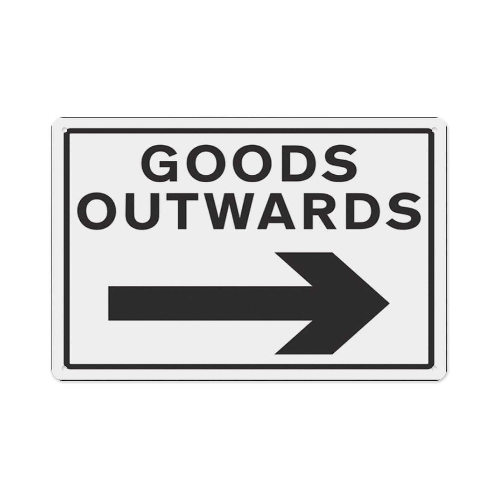 peiyeety Goods Outwards Arrow Right Aluminum Tin Warning Signs For Home Outdoor Garden 8X12 Inches
