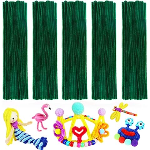 Bundooraking Dark Green Pipe Cleaners, 200 Pcs Cover