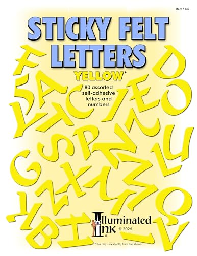 Lettres autocollantes en feutre jaune pour écrire sans colle et réussir vos ateliers créatifs