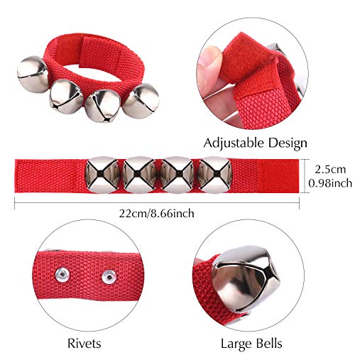 FEPITO 36 Stück Band Handgelenk Glocken Armbänder Jingle Bells Musikalische Knöchelglocken Rhythmus Instrument Percussion Weihnachtsfeier Dekoration Gefälligkeiten - Image 3
