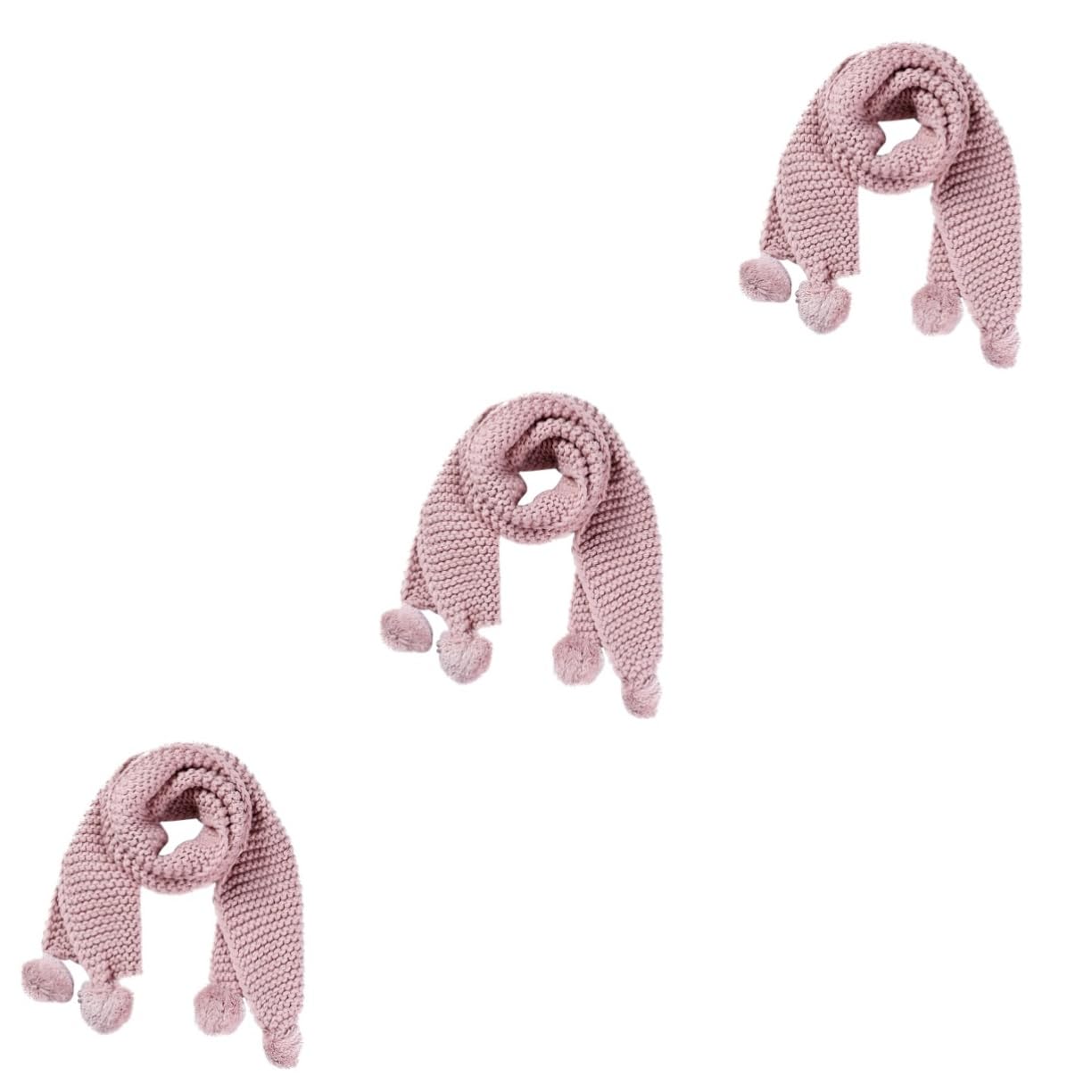 Schal Baby Schal Rosa Kinder 3st Kinder Warmer s s Für Winter Für Flauschiger Kugel Woll Rosa