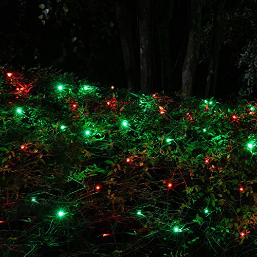 Image of Dazzle Bright Red and Green Christmas String Lights, 300 LED 100 FT Connectable Waterproof String Lights Green Wire with 8 Modes, Xmas Vintage Decorations for Indoor Outdoor Party Yard Garden Decor