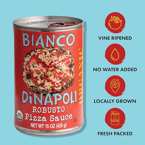 image for Bianco DiNapoli Organic Robusto Pizza Sauce, 15 Oz (Pack of 8), Vine R
