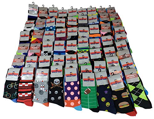 Different Touch 50 Pairs Men Wholesale Lot Assorted Bright Color Fancy Design Fashion Dress Socks2