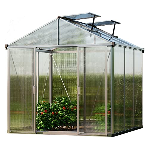 GFP Gewächshaus Titan 21 aus Alu 222x222 cm, Starke 10 mm...