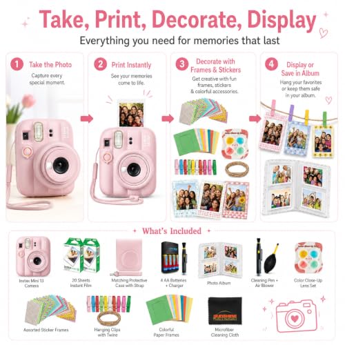 FUJIFILM instax Mini 13 Instant Film Camera Bundle (Candy Pink) - image 4