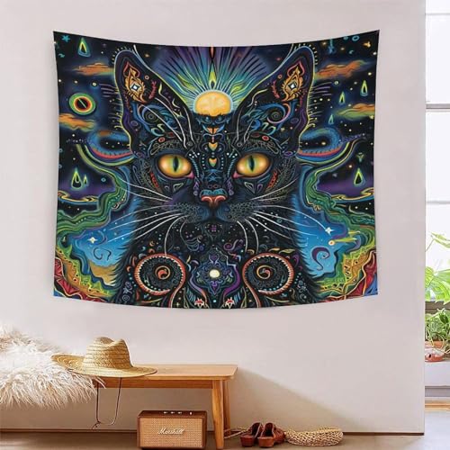 Tapisserie chat 3D art mural salon grand tissu mural de chambre NMOTARVIN 180x230
