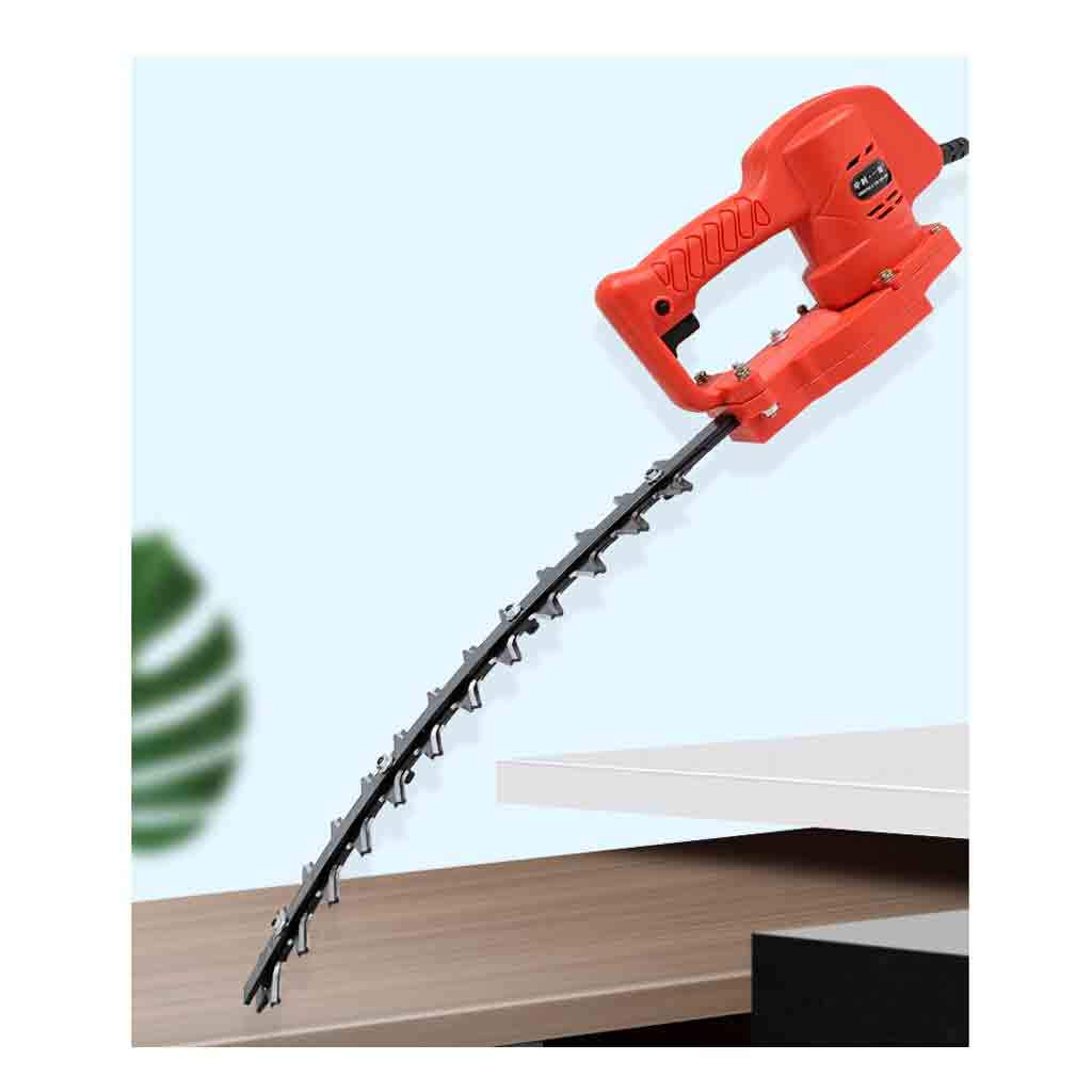 Cortasetos eléctrico, longitud de la hoja de 400 mm, cortadora de setos Recortadora eléctrica recargable para el hogar Cizalla para enverdecimiento le (metal desnudo de cimitarra) (Cuchillo recto 24V