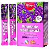 DISAAR BEAUTY Probiotic Mouthwash Removes Tooth Stains Soft Cool Mouth Feeling Protect Clean Deodorant Teeth 0.11fl.oz X 20pcs (Grape - Repair Gums & Fresh Breath & Prevent Decay)