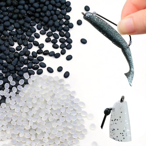 9KM DWLIFE Bait Stoppers Fishing Bait Pegs Stoppers 300PCS– Silicone Soft Plastic Bait Keeper Pegs for Texas Rig, Carolina Rig & Bass Fishing, Bait Stopper Retainer for Worm Hooks, Jigs, Chatterbaits