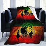 Throw Blanket Jamaican Lion Flag Ultra-Soft Micro Fleece Blanket for Couch Sofa Bed Living Room 60"X