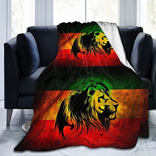 Throw Blanket Jamaican Lion Flag Ultra-Soft Micro Fleece Blanket For Couch Sofa Bed Living Room 60"X50" #TOP6