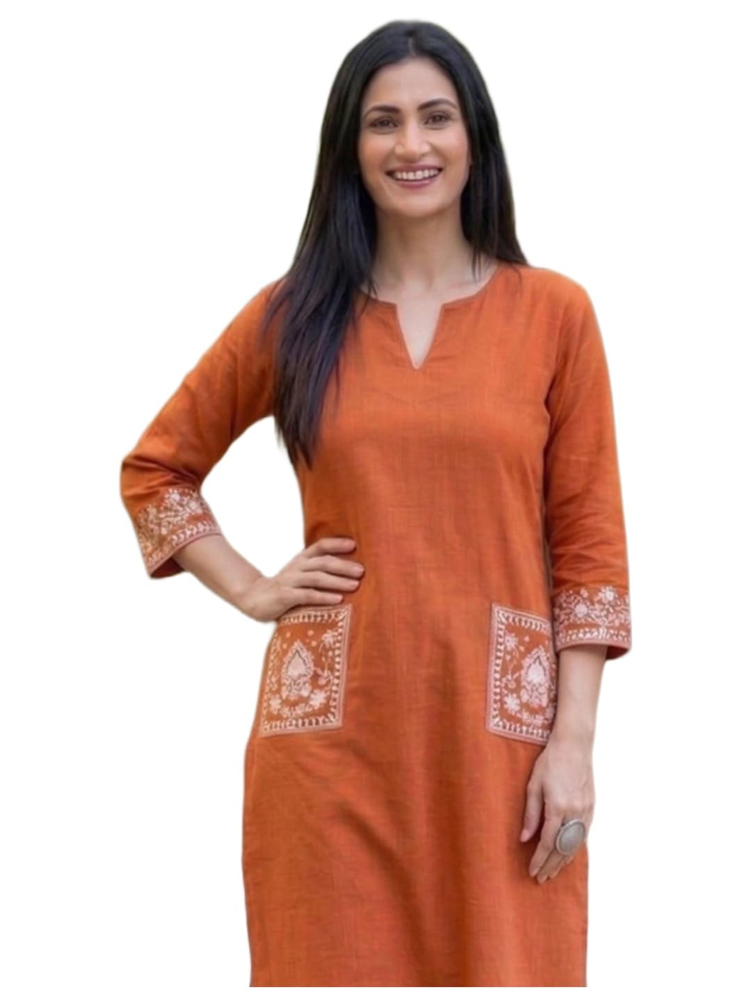 Ensemble de broderie droite en viscose haut de gamme signé ANNI - 7