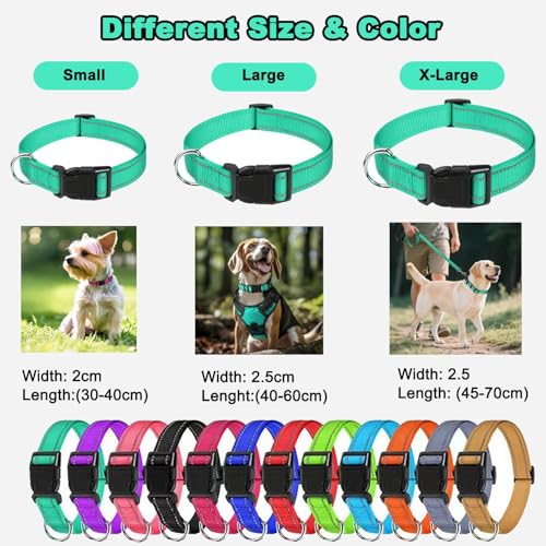 Collar Reflectante para Perros Pequeños Azul Celeste miniatura 2