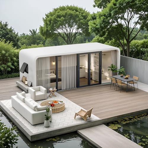 Luxury Modern Prefab Cabin - 19ft Mobile Capsule With Bedroom, Ki...