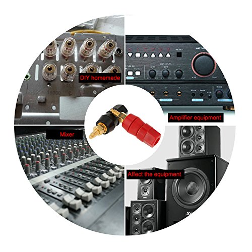 4 Pzs Conector Banana Panel Audio Negro y Rojo miniatura 7