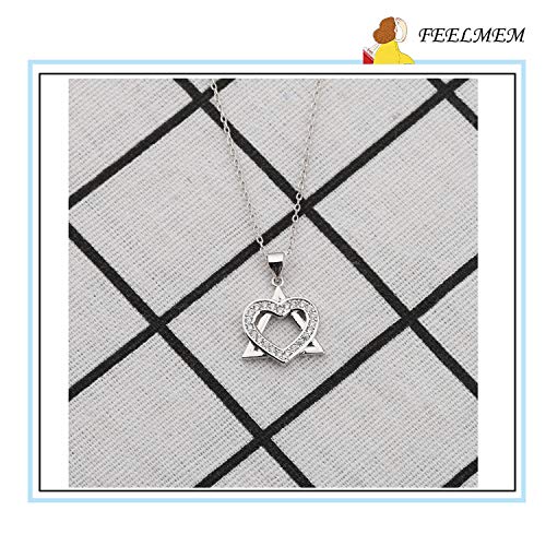 FEELMEM Adoption Jewelry Intertwined Heart and Triangle Adoption Symbol Charm Necklace Gotcha Day Adoption Gift4