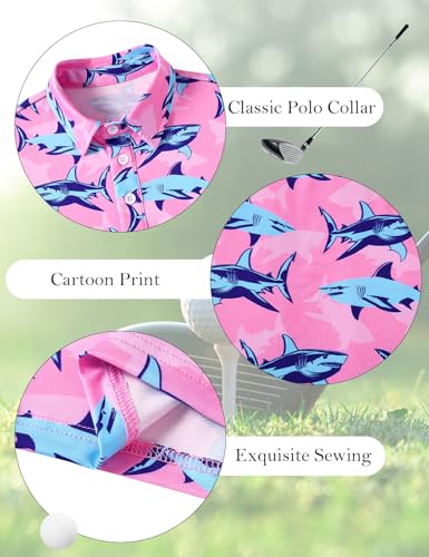 Cuddomper Boys Polo Hawaiian Shirt Size 5-6 Short Sleeve Golf Clothes - image 7