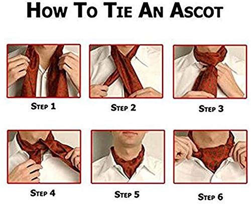 Men's Cravat Jacquard Woven Silk Necktie Scarf Formal Ascot Color 1 #TOP1