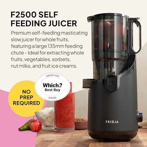Fridja F2500 Matte Black Masticating Juicer with 135mm Chute - Image 2