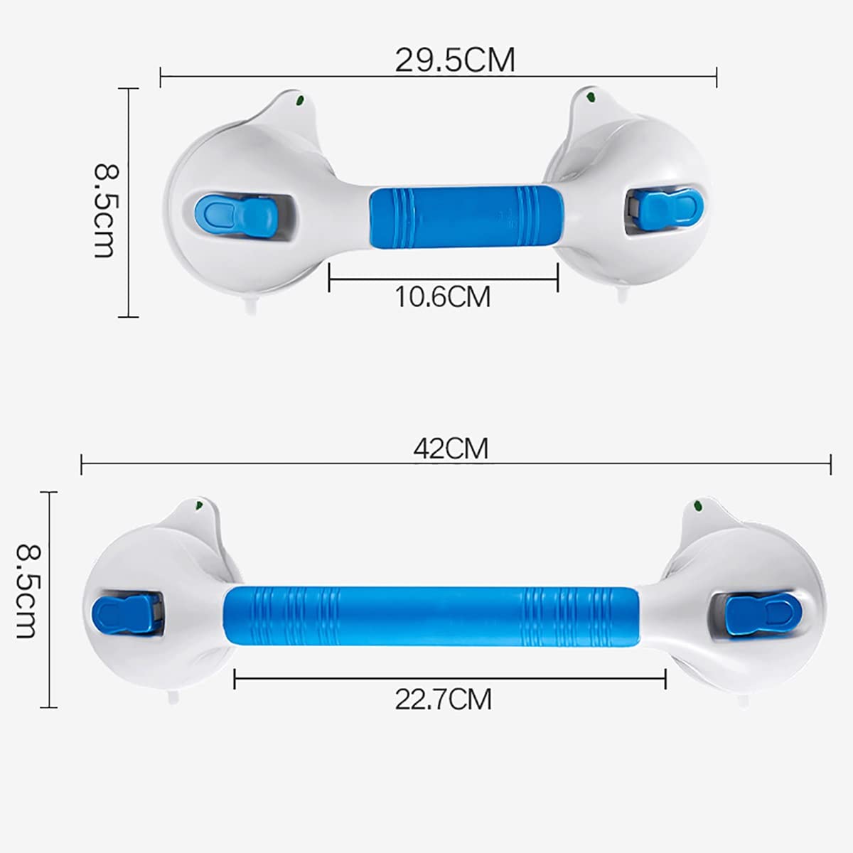 Barras de Agarre con Ventosa, manija de Seguridad for el baño, manija de la Puerta del baño en el baño del hogar, manija Antideslizante for Personas Mayores sin barreras (Size : L)