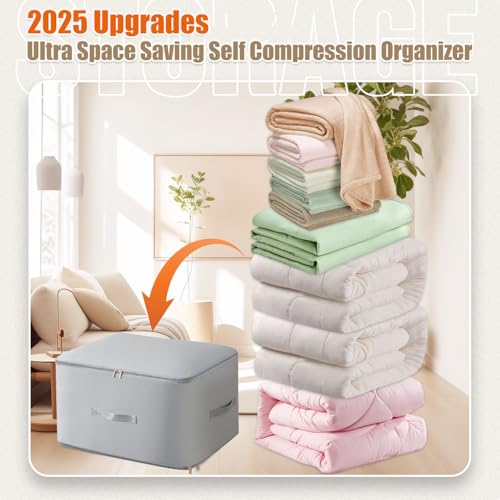Hoiuter 2025 Upgrades Space Saver Vacuum Storage Bags For Comforter Clothing With Zipper thumb #1