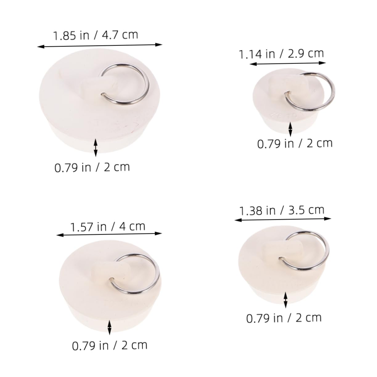 VALICLUD 8Pcs Bathtub Drain Stopper Rubber Kitchen Sink Plugs with Pull Ring Easy to Clean for Kitchen Bathroom and Laundry Use