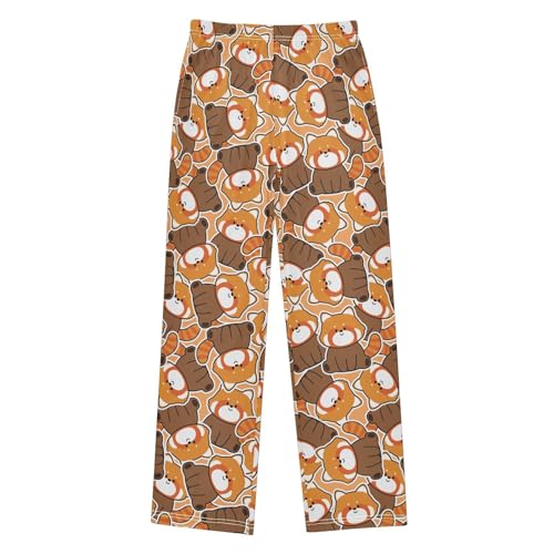 Boys' Pants Cute Red Panda Long Bottoms Jogger Pants Elastic Waist Trousers with Pockets S-XL