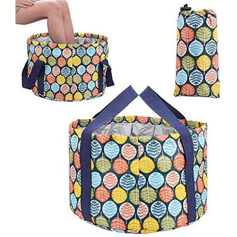 Girls'love talk Folding Water Bucket Collapsible Foot Bath Tubs Portable Foot Basin Soaking Feet for Home Travel Foot Spa, 21L Cover
