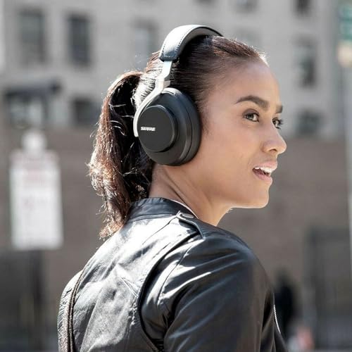 Image of Shure AONIC 50 Wireless Noise Cancelling Headphones, Premium Studio-Quality Sound, Bluetooth 5 Wireless Technology, Comfort Fit Over Ear, 20 Hours Battery Life, Fingertip Controls - Black